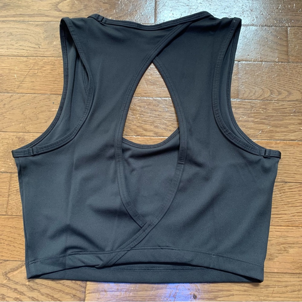 Gymshark Womens Power Open Back Cropped Tank | XS | Black NEW!! - Picture 4 of 13